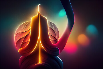  Sound healing therapy and yoga  meditation and reiki healing , uses aspects of music to improve health and well being. can help your meditation and relaxation at home. generative ai    - obrazy, fototapety, plakaty