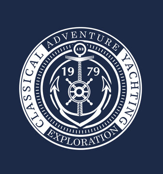 adventure and exploration.vector graphic .nautical logo.