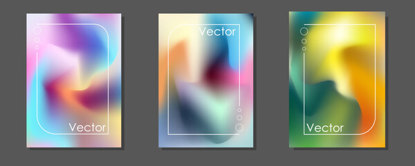 Colorful abstract gradient background set. elegant templates collection for brochures, posters, banners, flyers and cards. Vector illustration	
