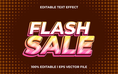 flash sale text effect with trendy theme. colorful text lettering typography font style