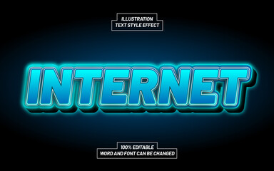 Internet 3D Bold Text Style Effect