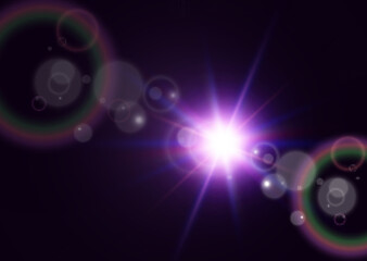 	
Bright beautiful star.Vector illustration of a light effect on a transparent background.