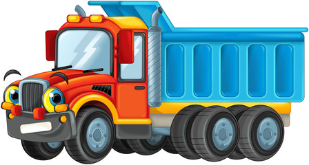 Fototapeta na wymiar cartoon scene with truck car isolated illustration for children