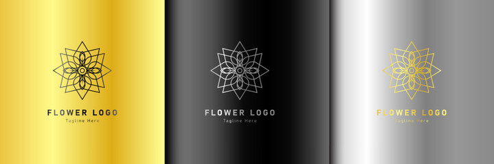 Luxury gold beauty flower spa logo template wellness design for health wellness business vector