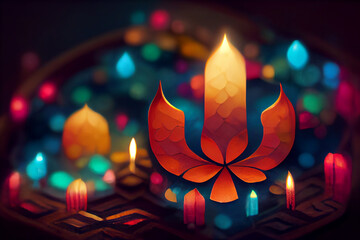 Digital 3d illustration of Diwali, the festival of lights. 