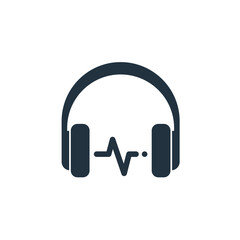 Headphones icon in trendy flat style isolated on white background. Headphones symbol for web and mobile apps.