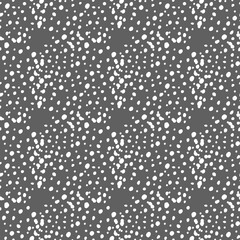 Vector. Hand drawn polka dot texture. Spotted grey, black and white background. Geometric abstract pattern with hand drawn circles. Drawn dots in the shape of a circle. Flow, halftone gradient.