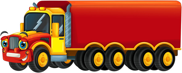 cartoon scene with truck car isolated illustration for children