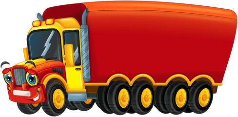 cartoon scene with truck car isolated illustration for children