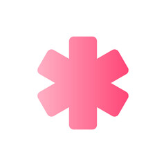 Star of life flat gradient two-color ui icon. Ambulance symbol. Emblem of medical services. Simple filled pictogram. GUI, UX design for mobile application. Vector isolated RGB illustration