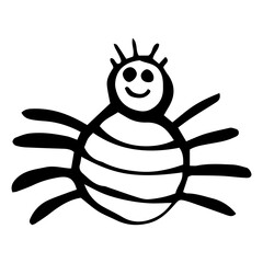 Simple vector of a black spider.