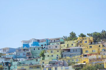 Colorfuls Buildings and Kusadasi Marina Drone Photo, Kusadasi Aydin, Turkey