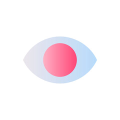Eye flat gradient two-color ui icon. Part of human body. Organ of perception. Visual system. Simple filled pictogram. GUI, UX design for mobile application. Vector isolated RGB illustration