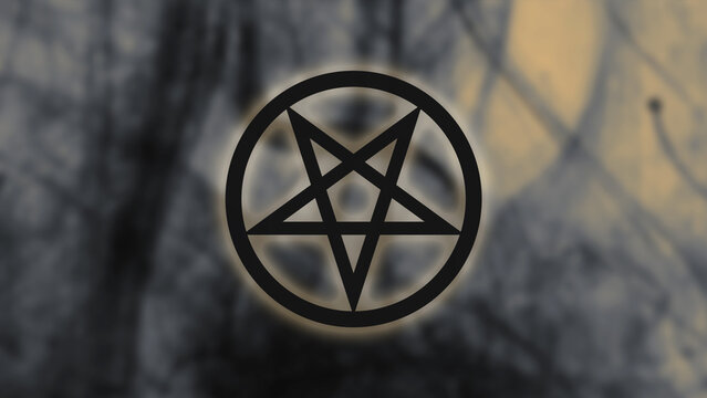 Satanic pentagram on an abstract background