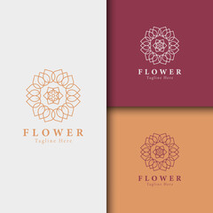 Beauty flower, spa logo template wellness design for health wellness business vector