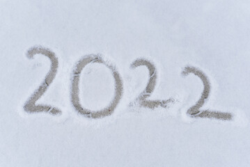 Winter. 2022 in the snow. New Year