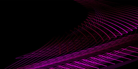 Abstract black background with purple lines