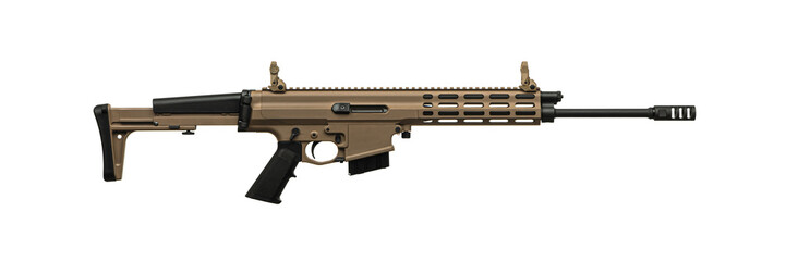 Modern automatic rifle isolated on white. Weapons for police, special forces and the army....