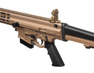 Modern automatic rifle isolated on white. Weapons for police, special forces and the army....