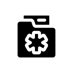 Medical history black glyph ui icon. Patient anamnesis. Disease information. User interface design. Silhouette symbol on white space. Solid pictogram for web, mobile. Isolated vector illustration