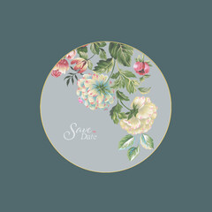 Greeting card with flowers, can be used as invitation card for wedding, birthday and other holiday and summer background