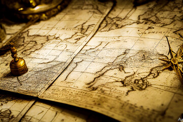 Vintage and old background, history and geography style, representing old maps