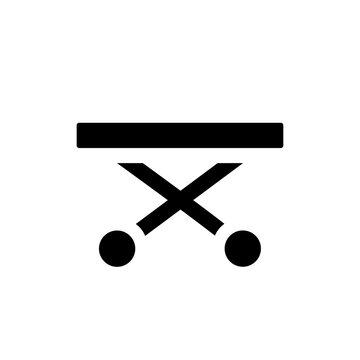 recommend clip art: Medical gurney black glyph ui icon. Ambulance equipment. Patient transportation. User interface design. Silhouette symbol on white space. Solid pictogram for web, mobile. Isolated vector illustration
