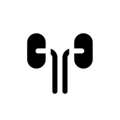 Kidneys black glyph ui icon. Organ transplantation. Checkup of urinary system. User interface design. Silhouette symbol on white space. Solid pictogram for web, mobile. Isolated vector illustration