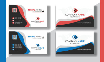 Corporate clean style modern business card design, professional creative business card template