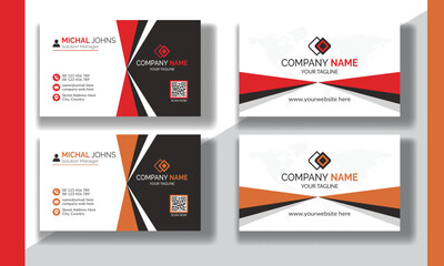 Corporate clean style modern business card design, professional creative business card template