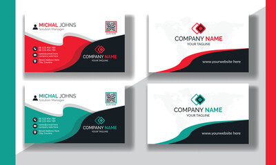 Corporate clean style modern business card design, professional creative business card template