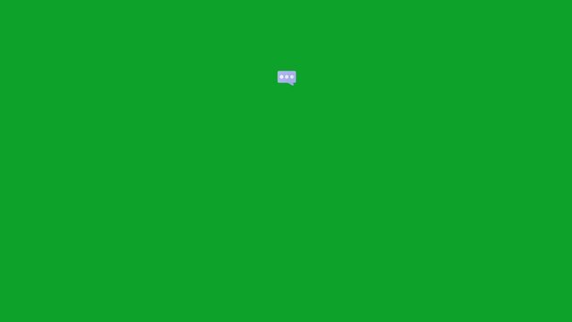 Chat icon animation on green screen. 4k