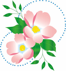 flower pink with ornaments