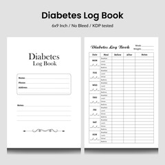 Diabetes Log Book Kdp Interior Weekly tracker .Medical tracker logbook and diabetes checker.
