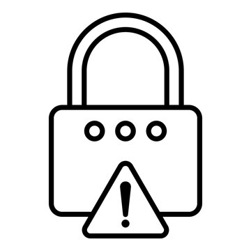 warning on security padlock