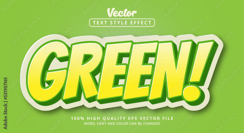 Poster Editable text effect, Green text on green color style effect and layered style with modern font style