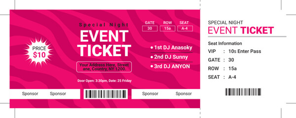 Event Ticket Vector Template 89