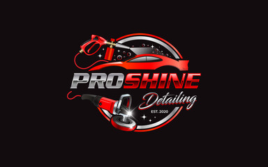 Illustration vector graphic of auto shine wash and detailing service logo design template