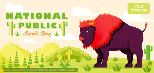 National Public Land Day, bison and nature. Suitable for events