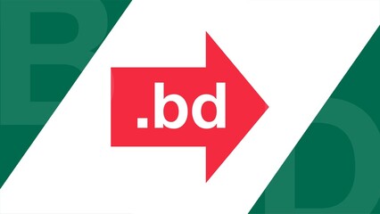 Domain for Bangladesh: .bd tld in an colorful arrow
