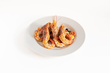 Gamberi, catalana, gamberetti, Cipolle rosse, cipolle, Pomodorini, ciliegino, pomodori, Rucola, Aceto di vino bianco, aceto, ingredienti, basilico, alimento, cena, piatto, pesce, grigliata, restaurant