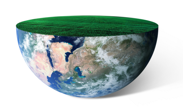 Half of the planet Earth with grass. Concept of the ecology of the planet. Creative idea  - Powered by Adobe