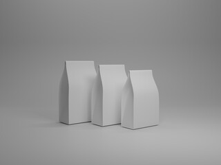 Coffee paper bag mockup template with white background. Isolated object  