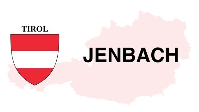 Jenbach: Illustration mit dem Ortsnamen der Österreichischen Stadt Jenbach im Bundesland Tirol