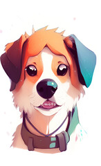 Fototapeta na wymiar cute cartoon digital dog