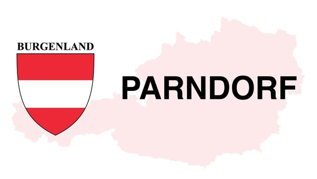 Parndorf: Illustration mit dem Ortsnamen der &Ouml;sterreichischen Stadt Parndorf im Bundesland Burgenland