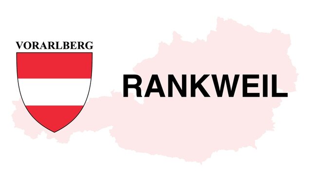 Rankweil: Illustration mit dem Ortsnamen der Österreichischen Stadt Rankweil im Bundesland Vorarlberg