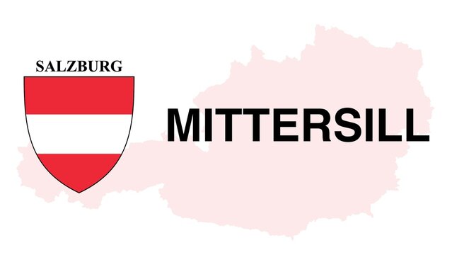 Mittersill: Illustration mit dem Ortsnamen der Österreichischen Stadt Mittersill im Bundesland Salzburg