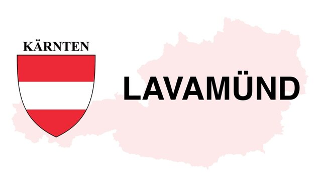 Lavamünd: Illustration mit dem Ortsnamen der Österreichischen Stadt Lavamünd im Bundesland Kärnten