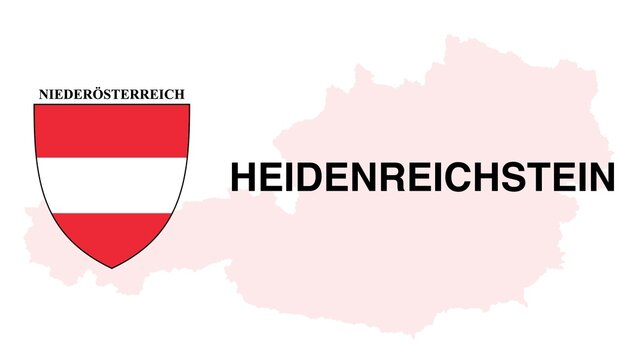 Heidenreichstein: Illustration mit dem Ortsnamen der Österreichischen Stadt Heidenreichstein im Bundesland Niederösterreich